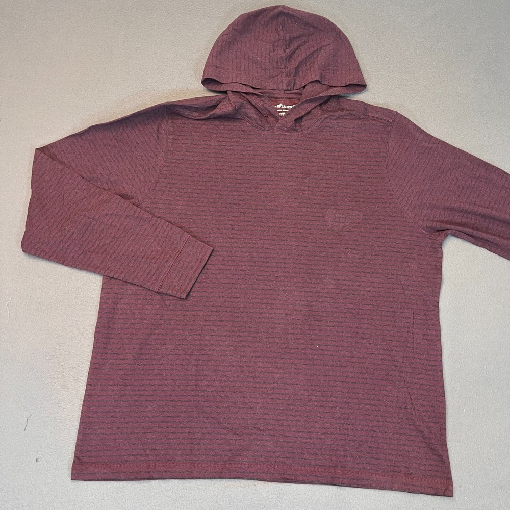 Horn Legend Mens 2XL Hoodie Striped‎ Red Grey Pullover Cotton Spandex HL087H